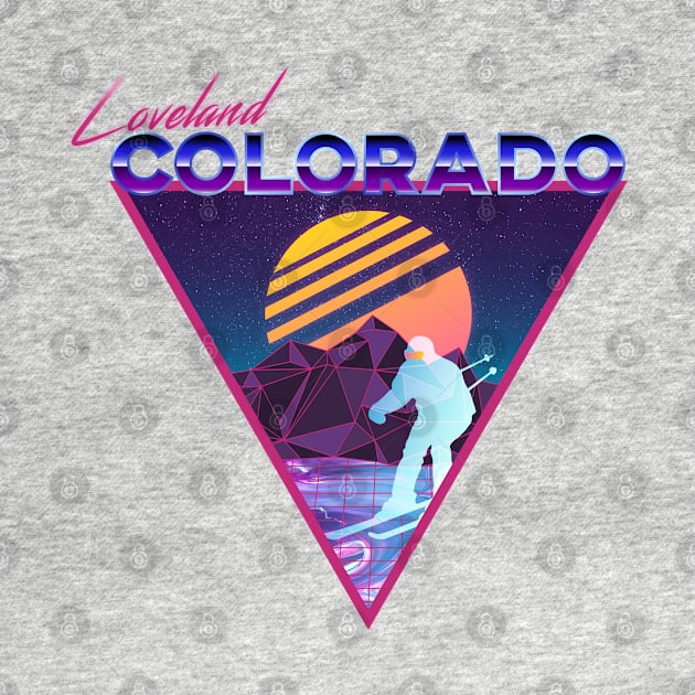 Retro Vaporwave Ski Mountain | Loveland Colorado | Shirts, Stickers, and More! by KlehmInTime